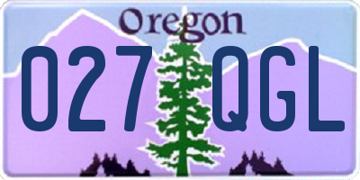 OR license plate 027QGL