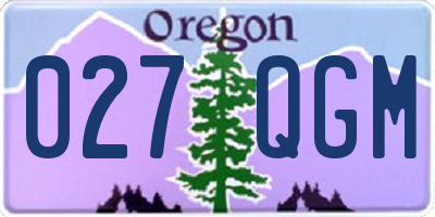 OR license plate 027QGM