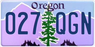 OR license plate 027QGN