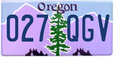 OR license plate 027QGV