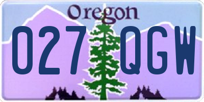 OR license plate 027QGW
