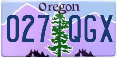 OR license plate 027QGX