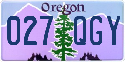 OR license plate 027QGY