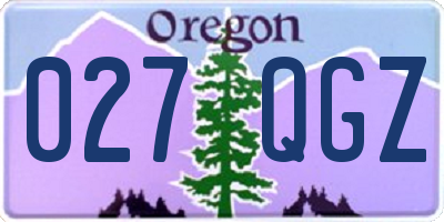 OR license plate 027QGZ