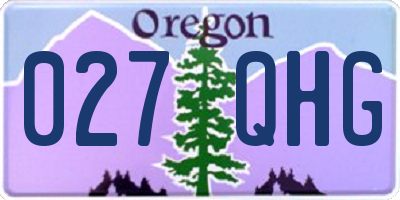 OR license plate 027QHG