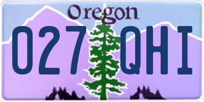 OR license plate 027QHI