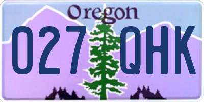OR license plate 027QHK