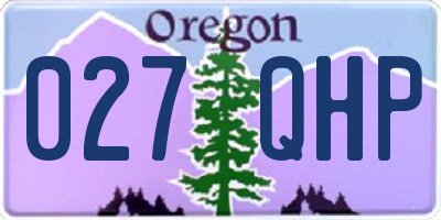 OR license plate 027QHP