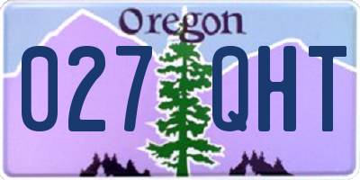 OR license plate 027QHT