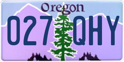 OR license plate 027QHY