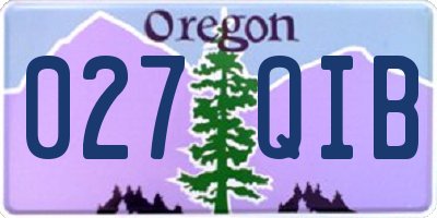 OR license plate 027QIB