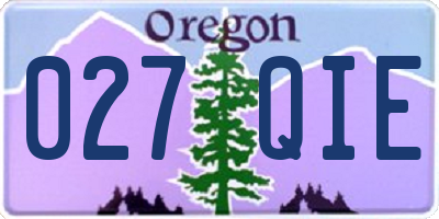 OR license plate 027QIE