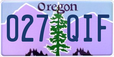 OR license plate 027QIF