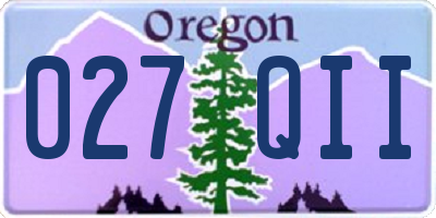 OR license plate 027QII