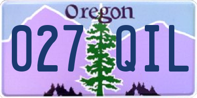 OR license plate 027QIL