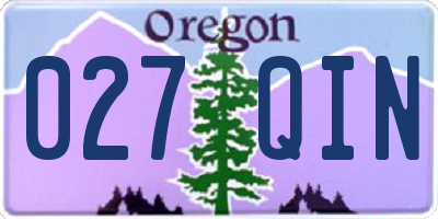 OR license plate 027QIN