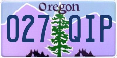 OR license plate 027QIP