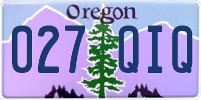 OR license plate 027QIQ
