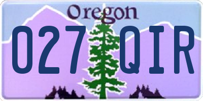 OR license plate 027QIR