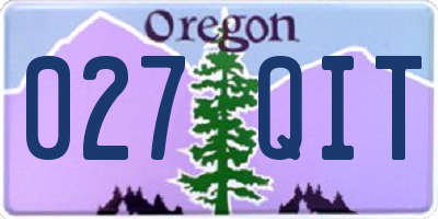 OR license plate 027QIT