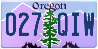 OR license plate 027QIW