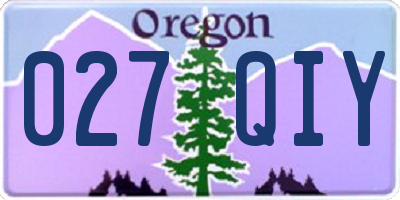 OR license plate 027QIY