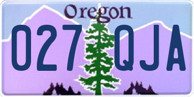 OR license plate 027QJA