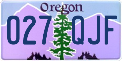 OR license plate 027QJF