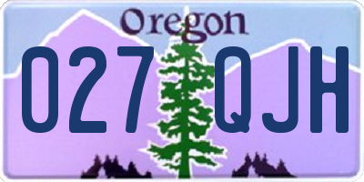 OR license plate 027QJH