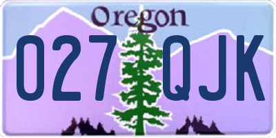 OR license plate 027QJK