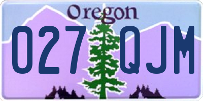 OR license plate 027QJM