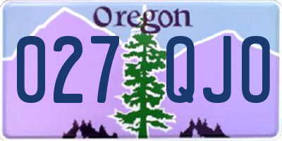 OR license plate 027QJO