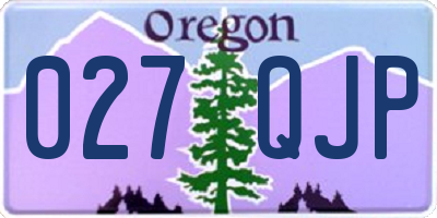 OR license plate 027QJP