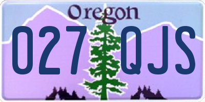 OR license plate 027QJS