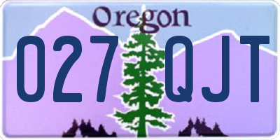 OR license plate 027QJT