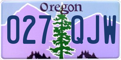 OR license plate 027QJW