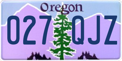 OR license plate 027QJZ