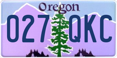 OR license plate 027QKC