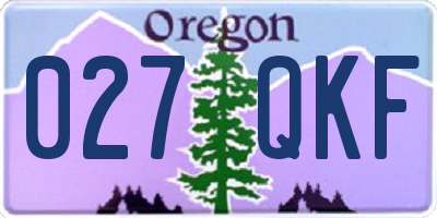 OR license plate 027QKF