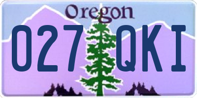 OR license plate 027QKI