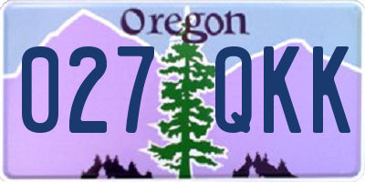 OR license plate 027QKK
