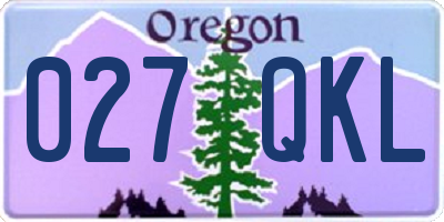 OR license plate 027QKL