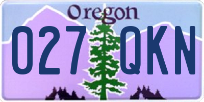 OR license plate 027QKN
