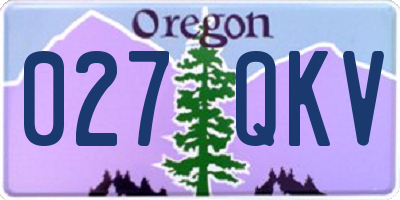 OR license plate 027QKV