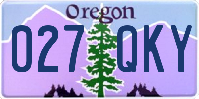 OR license plate 027QKY