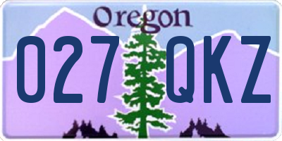 OR license plate 027QKZ