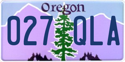 OR license plate 027QLA