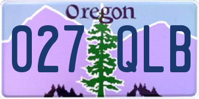 OR license plate 027QLB
