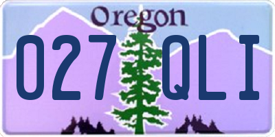 OR license plate 027QLI