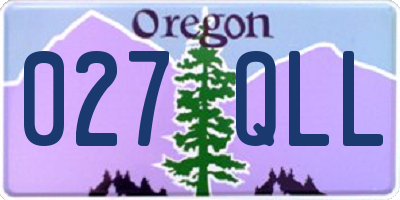 OR license plate 027QLL